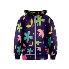 Colorful Floral Kids  Zipper Hoodie