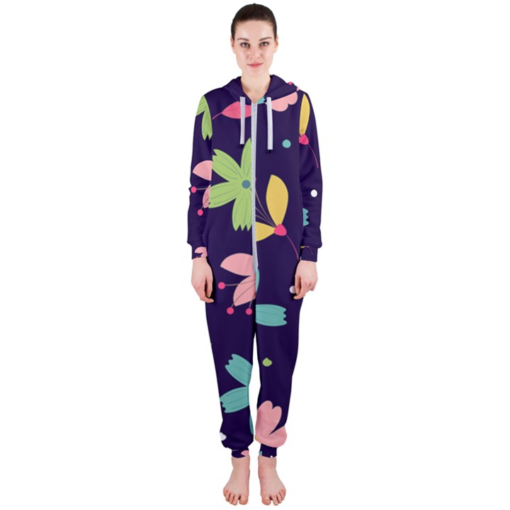 Colorful Floral Hooded Jumpsuit (Ladies)