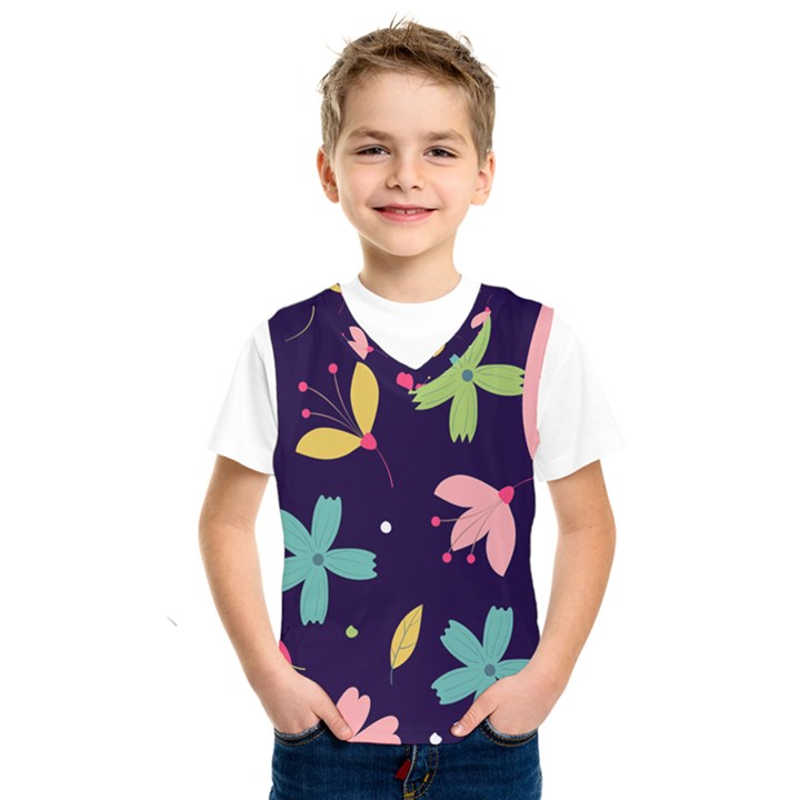 Colorful Floral Kids  Basketball Tank Top