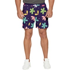 Colorful Floral Men s Runner Shorts