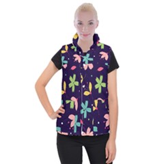 Colorful Floral Women s Button Up Vest