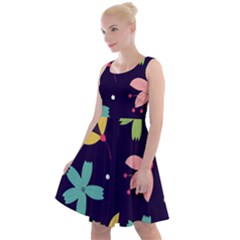 Colorful Floral Knee Length Skater Dress by hanggaravicky2