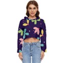 Colorful Floral Women s Lightweight Cropped Hoodie View1