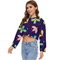 Colorful Floral Women s Lightweight Cropped Hoodie View2