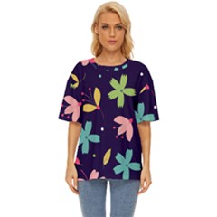 Colorful Floral Oversized Basic Tee