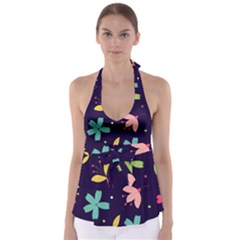 Colorful Floral Babydoll Tankini Top by hanggaravicky2