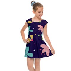 Colorful Floral Kids  Cap Sleeve Dress by hanggaravicky2