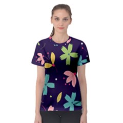 Colorful Floral Women s Sport Mesh Tee