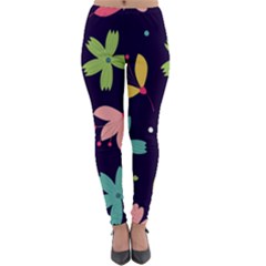 Colorful Floral Lightweight Velour Leggings