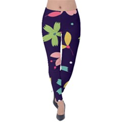 Colorful Floral Velvet Leggings