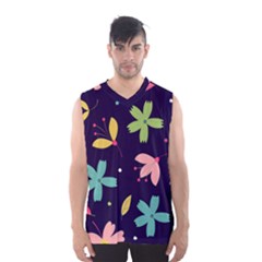 Colorful Floral Men s Basketball Tank Top by hanggaravicky2