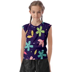 Colorful Floral Kids  Raglan Cap Sleeve Tee by hanggaravicky2