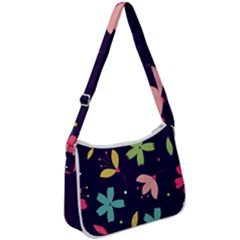 Colorful Floral Zip Up Shoulder Bag by hanggaravicky2