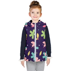 Colorful Floral Kids  Hooded Puffer Vest