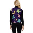 Colorful Floral Women s Short Button Up Puffer Vest View2