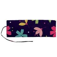 Colorful Floral Roll Up Canvas Pencil Holder (m)