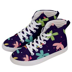 Colorful Floral Men s Hi-top Skate Sneakers by hanggaravicky2