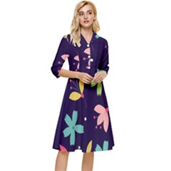 Colorful Floral Classy Knee Length Dress by hanggaravicky2