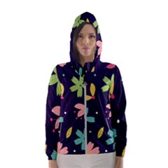 Colorful Floral Women s Hooded Windbreaker