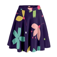 Colorful Floral High Waist Skirt