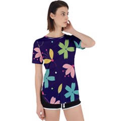 Colorful Floral Perpetual Short Sleeve T-shirt by hanggaravicky2