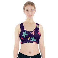 Colorful Floral Sports Bra With Pocket