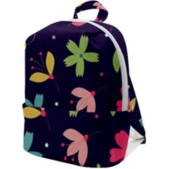 Colorful Floral Zip Up Backpack by hanggaravicky2