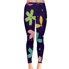 Colorful Floral Inside Out Leggings by hanggaravicky2