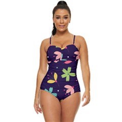 Colorful Floral Retro Full Coverage Swimsuit