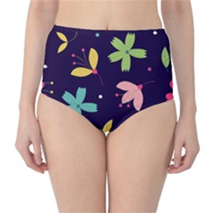 Colorful Floral Classic High-waist Bikini Bottoms by hanggaravicky2