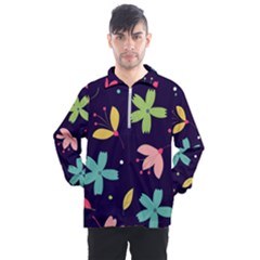 Colorful Floral Men s Half Zip Pullover