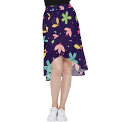 Colorful Floral Frill Hi Low Chiffon Skirt by hanggaravicky2