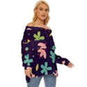 Colorful Floral Off Shoulder Chiffon Pocket Shirt View3