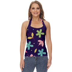 Colorful Floral Basic Halter Top