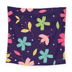 Colorful Floral Square Tapestry (large)