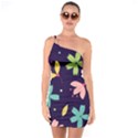 Colorful Floral One Soulder Bodycon Dress View1