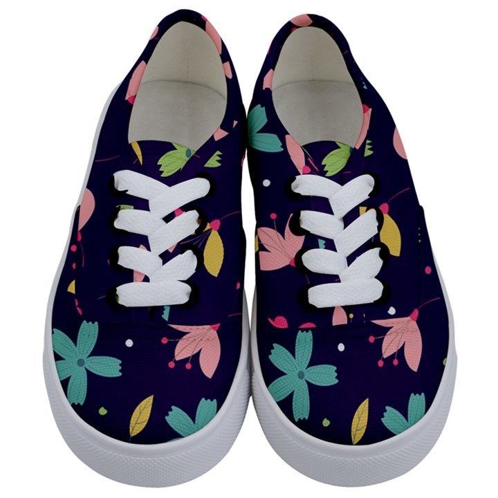 Colorful Floral Kids  Classic Low Top Sneakers