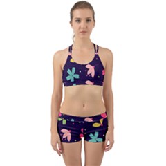 Colorful Floral Back Web Gym Set