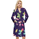 Colorful Floral Long Sleeve Velour Robe View1