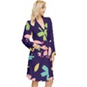 Colorful Floral Long Sleeve Velour Robe View3