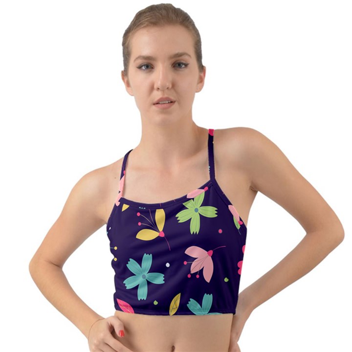 Colorful Floral Mini Tank Bikini Top