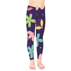 Colorful Floral Kids  Leggings by hanggaravicky2