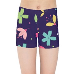 Colorful Floral Kids  Sports Shorts by hanggaravicky2