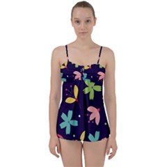 Colorful Floral Babydoll Tankini Set by hanggaravicky2