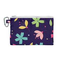 Colorful Floral Canvas Cosmetic Bag (medium) by hanggaravicky2