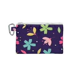 Colorful Floral Canvas Cosmetic Bag (small)