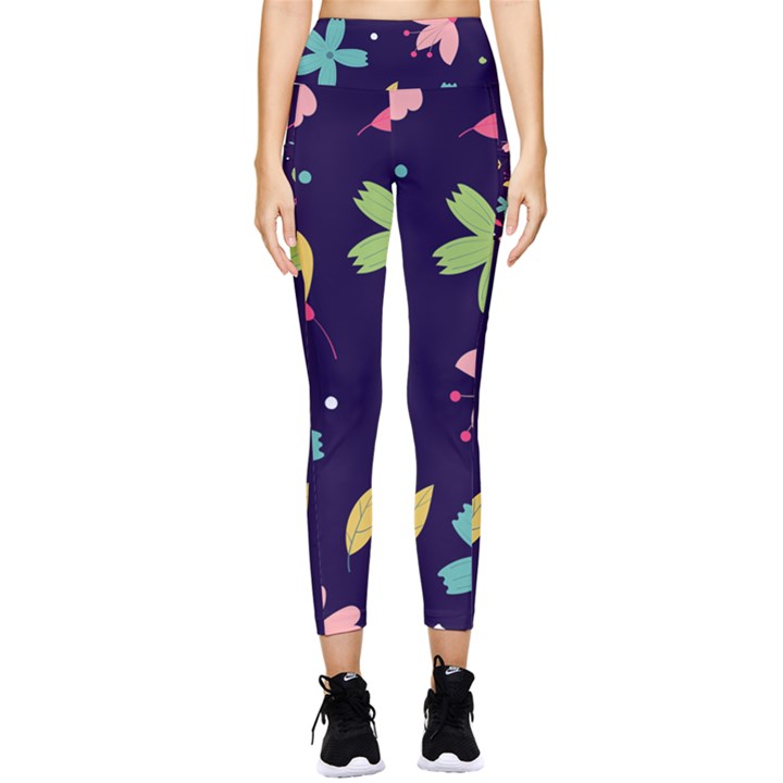 Colorful Floral Pocket Leggings 