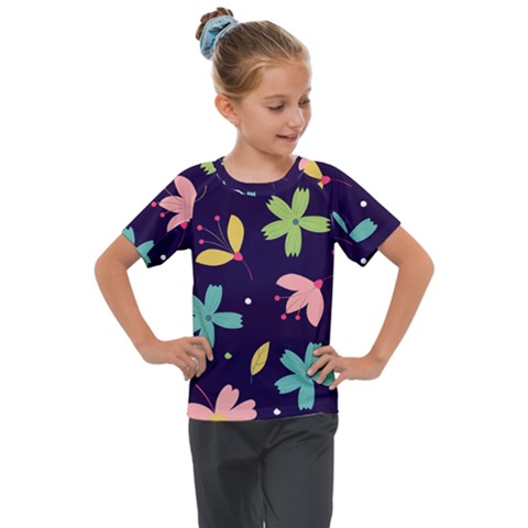 Colorful Floral Kids  Mesh Piece Tee by hanggaravicky2