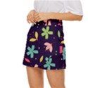 Colorful Floral Mini Front Wrap Skirt View2