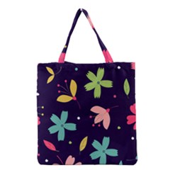 Colorful Floral Grocery Tote Bag by hanggaravicky2